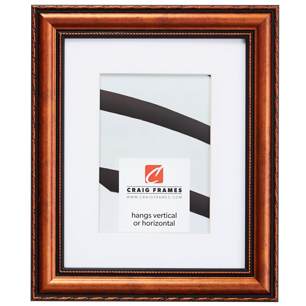 Craig Frames Victoria, 10x12 inch Copper Picture Frame Matted for a