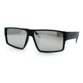 thumbnail image 5 of Locs Mens Color Mirror Flat Top Gangster Plastic Rectangle Sunglasses Silver Mirror, 5 of 8