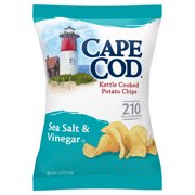 Cape Cod Potato Chips, Sea Salt and Vinegar Kettle Cooked, 1.5 Oz, 56 Ct