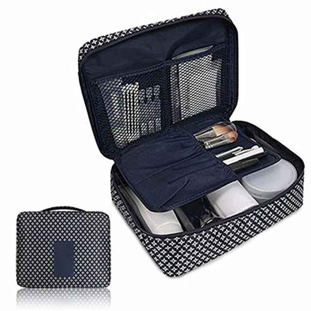 Bolsa de cosméticos de viaje para mujer, bolsa de maquillaje multifunción de gran capacidad, organizador de maquillaje