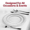 thumbnail image 5 of Smarty 10.25" White Silver Hammered Rim Round Plastic Dinner Plates 120ct, 5 of 7