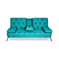thumbnail image 4 of Caroli Sofá Cama Futón Con Portavasos Lino Aqua Makora Caroli Moderno Sofá Cama, 4 of 10