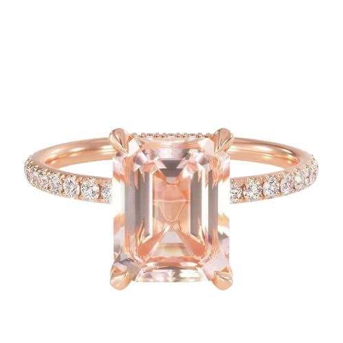 HeartsAndYou 1.5ct Natural Morganite Solitaire Ring 100% REAL 14k SOLID Rose Gold Accents