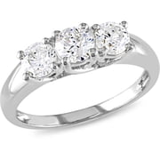 1 Carat T.W. Diamond Three-Stone Engagement Ring in 14kt White Gold, IGL Certified