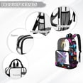 thumbnail image 6 of FKELYI Clear Backpacks for Elementary Student 17 Inch Schoolbag Transprent School Bookbag Boys Casual Daypack Girls Travel Bags, Splatter Dinosaur Print, 6 of 7