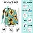 thumbnail image 5 of Sunflower and Butterfly Students Backpack - Cute Vintage Floral and Bee Artwork, Bright Yellow Rustic Country Style, Lightweight Water-Resistant School Bag, 5 of 6