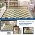 thumbnail image 4 of HIWEAVER Green 5' x 7' Scalloped-edge Easy Jute Area Rug for Living Room Modern Bordered Plaid Indoor Outdoor Neutral Carpet for Patios Non Slip Washable Throw Mat for Home Decor, 4 of 6