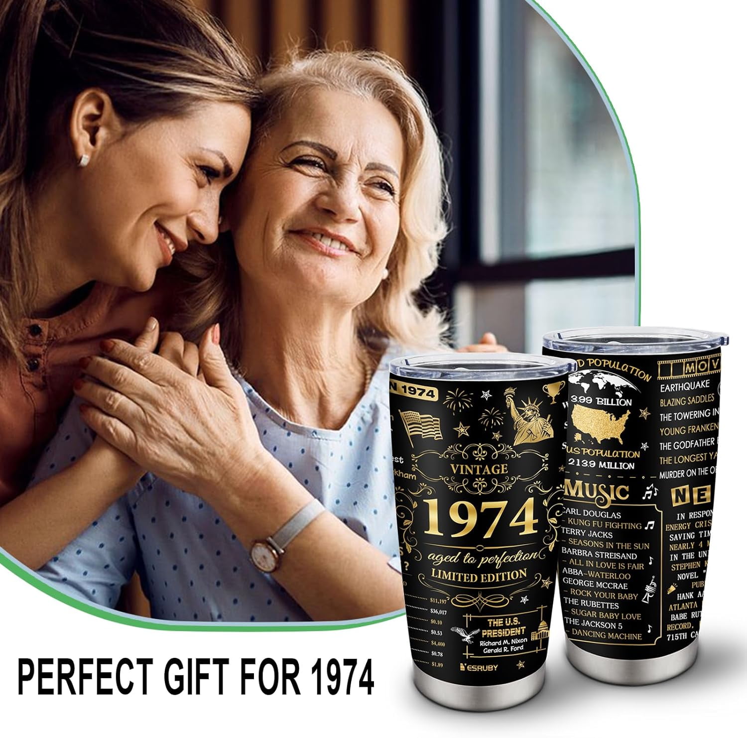 50th Birthday Gifts For Her/Him, 50th Birthday Gifts For Women Men, 20Oz Tumbler Gifts For 50th Birthday, Gifts For Men Women Over 50, 50th Birthday Decorations, 1974 Birthday Gifts Cup (1pc)