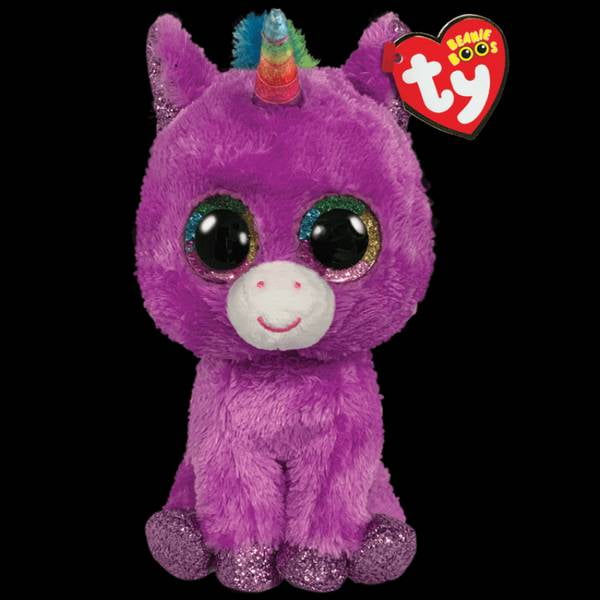 Ty Beanie Boos Rosette Purple Unicorn Medium Buddy 9" size New 
