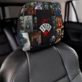 thumbnail image 4 of Joker Folie A Deux Car Headrest Cover 2 Pcs Vehicles Seat Pillow Cover Protector Accessories Decor Auto Front/Rear Seats Head Rest Cover 2 Pcs Universal Fit Most Cars Sedan SUV Van, 4 of 7