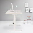 thumbnail image 3 of Bordeaux Electric Stand Desk | Sit Stand Desk with Black Frame and Cherry Wood Red Table Top | Stand up Desk for Home and Office, 3 of 5