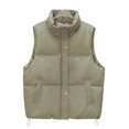 thumbnail image 4 of uublik Puffer Vest Womens Green Lightweight Quilted Sleeveless Stand Collar Zip Up Winter Jackets, 4 of 7