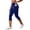 Blue, variant on Hulanddfd Women's Pants Solid Color Sports Yoga Leggings Pocket Stretch Elastic Waist Cropped Pants Army Green Size 2XL