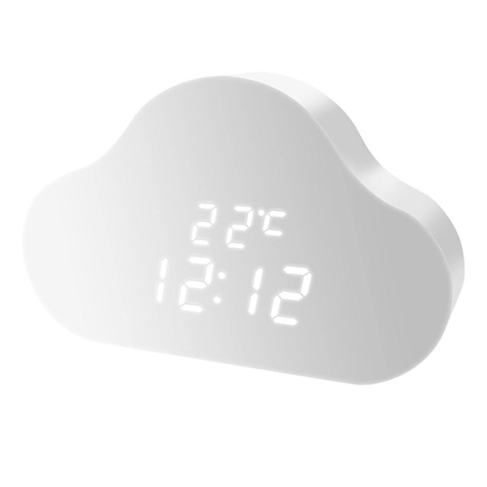 AA14 New Cloud Alarm Clock Student Calendar Luminous LED Voice USB Digital Clock