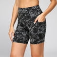 thumbnail image 2 of VNKIDY Womens High Waist Yoga Shorts With Fashion Casual Print Side Pockets Stretch For Workout Running Beach Casual Summer Outings Versatile Shorts, 2 of 5
