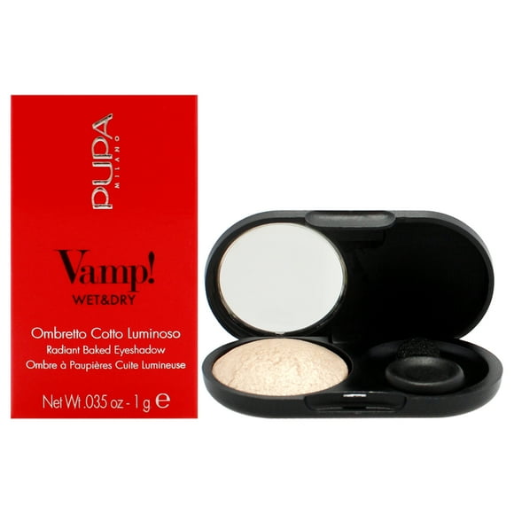 ¡Vamp! Sombra de ojos horneada húmeda y seca - 201 Champagne Gold de Pupa Milano para mujeres - Sombra de ojos de 0,35 oz