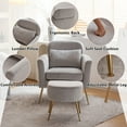 thumbnail image 2 of Ktaxon Accent Chair with Ottoman Set, Flannel Upholstered Single Sofa with Lumber Pillow Armchair with Armrests and Footrest for Bedroom Living Reading Room Office Light Gray, 2 of 8