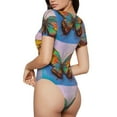 thumbnail image 3 of Easygdp Oil Painting Beautiful Butterfly Women'S Waist-Cinching Short-Sleeved Onesie, Olastic Onesiet,Snaps At Bottom,Easy To Put On And Take Off - X-Large, 3 of 9