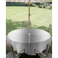 thumbnail image 2 of Outdoor Tablecloth with Umbrella Hole, Brown Grey Spillproof Waterproof Outdoor Table Cover, Gray Farmhouse Modern Rustic Patio Tablecloths for Party/Garden/Picnic, Round 60 inch, 2 of 9