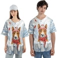 thumbnail image 4 of Playful Basenji Welcomes Winter Snowy Day with Cardinal Bird All Over Print 3D Baseball Shirt African Barkless Dog Lover Softball Sport - 2017, 4 of 6