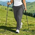 thumbnail image 3 of Women's Plus Size Lightweight Hiking Joggers, Stretch Active Pants, Quick Dry Water-Resistant Athletic Pants for Women, Stretch Drawstring Active Joggers with Zipper Pockets Dark Gray, 3 of 5