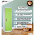 thumbnail image 3 of AdirOffice Casier Simple en Acier 48 Po. H x 15 Po. L Vert 2 Pack, 3 of 9