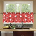 thumbnail image 4 of Yayeee Kitchen Curtains Tier Set of 2 Light Filtering 57"x36" Over Sink Window Panels, Red Snowman, 4 of 7