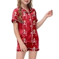 thumbnail image 1 of Children DIY Halloween Print Pajama Set Short Sleeve Button up Top and Shorts Set, 1 of 3