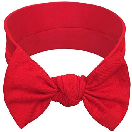 BABYGIZ Baby Girl Headbands-Infant,Toddler Cotton Handmade Hairbands with Bows Child Hair Accessories (Red, 1)