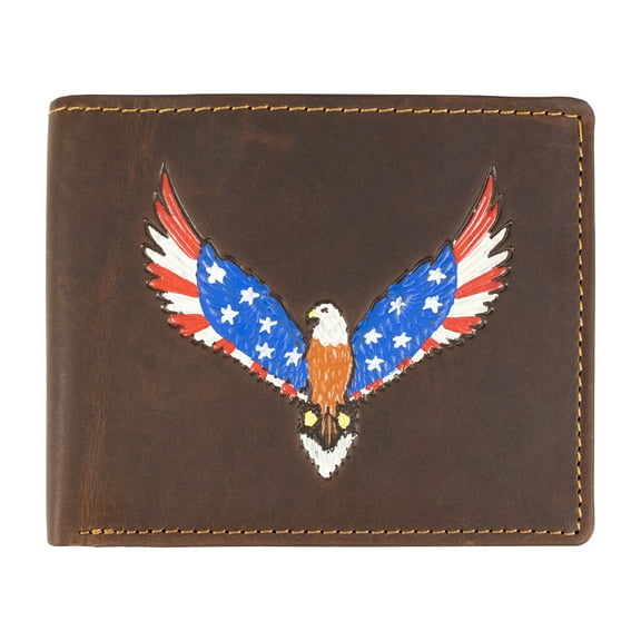 Hunter Leather RFID Blocking Mens Multi-Card ID Holder Bifold Wallet, Brown