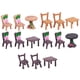 thumbnail image 1 of EeaseMX 5 juegos de mesa y sillas en miniatura, adornos de resina, accesorios de juguete para niños, 1 of 7