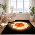 thumbnail image 3 of Design&I 3'x5' Ultra Soft Throw Mat, Wet Retro Vinyl Record Border Music Motif Vintage Groovy Sunburst None Fluffy Washable Easy Care Indoor rug for Bedside Hallway, 3 of 7