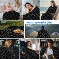 thumbnail image 5 of Black Morocco Cooling Blanket,Lightweight Breathable Summer Throw Blanket with Double Sided Cold Effect,Geometric Leaf Diamond Lattice Abstract Picnic Blankets Bed Sheet for Hot Sleepers 50"x60", 5 of 8