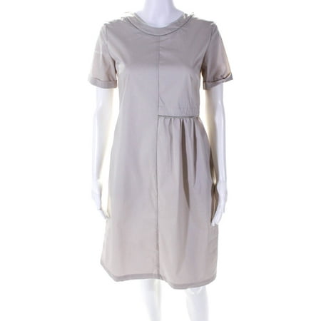 

Hubert Gasser Womens Short Sleeve Chain Detail Dress Beige Size 38