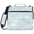 thumbnail image 2 of Zipper Binder with Shoulder Strap 2 inch 3 Ring Waterproof File Folder Organizer Bag 500 Sheet Cute Clouds and Hearts Pattern, 2 of 8