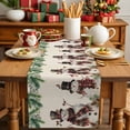 thumbnail image 4 of Christmas Snowman Cotton Linen Table Runner for Dining Kitchen, Xmas Winter Pine Fruits on Linen Wedding Outdoor Party Tablerunners Decoration, Dresser Scarf Coffee Tablecloth Runners 13x72 Inches, 4 of 9