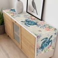 thumbnail image 4 of Coastal Turtle Table Runner - 70 Inch Long, Kitchen Dining Table Runner Dresser Scarves, Farmhouse Nautical Coral Jellyfish Starfish Farmhouse Decor for Coffee Tables Wedding Party Banquet, 4 of 8