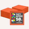 thumbnail image 7 of Crown Display Orange Luncheon & Dinner Paper Napkins, 50 Count, 7 of 7