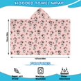 thumbnail image 2 of Pink Cow Strawberry Hat Pattern Hooded Bath Towel，50"x30" for Ages 3 To 12 Kids, Quick Dry Lightweight Soft Microfiber Hood Beach Towel Cover Up for Kids, 2 of 7
