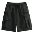thumbnail image 4 of JTieacloth Cargo Shorts for Men European And Solid Color Pocket Buckle Men's Casual Loose Comfortable Trendy Sports And Fitness Shorts,Black, 4 of 4