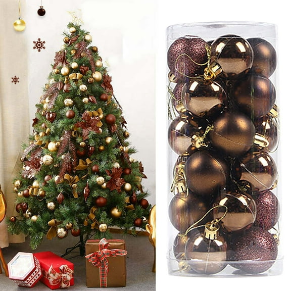 PONPRNGY Christmas Balls Christmas Tree Decoration Ornaments Shatterproof Hanging Balls for Birthday Xmas Holiday Wedding Decorations Set of 24pcs