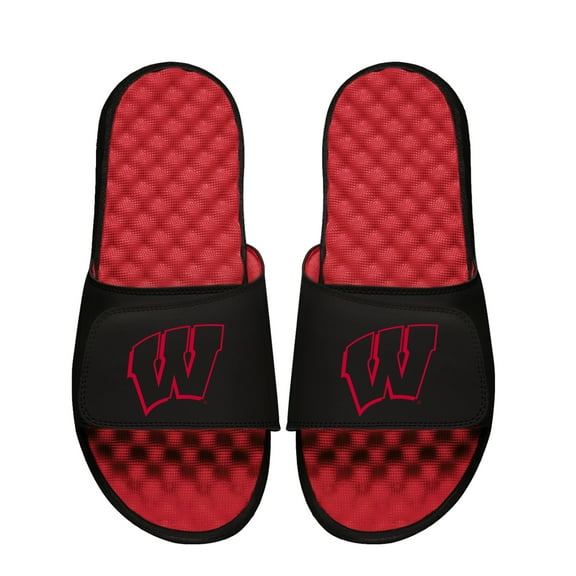 Unisex ISlide  Red Wisconsin Badgers Logo Outline Slide Sandals