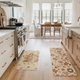 thumbnail image 7 of Sm:)e Gingerbread Man Snowman Christmas Kitchen Rugs and Mats, 17x29Inch and 17x47 Inch, Non Slip Linen Mat Inside Washable for Porch Patio Hallway, Pink, 7 of 7