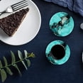 thumbnail image 6 of FMSHPON Marble Texture Aqua Green Ink Set of 4 Round Coaster for Drinks, Absorbent Ceramic Stone Coasters Cup Mat with Cork Base for Home Kitchen Room Coffee Table Bar Decor, 6 of 6