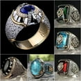 thumbnail image 2 of HOOUN Women 925 Silver Cubic Zirconia Rings Wedding Jewelry Punk Party Gifts Size 6-14-11-#4, 2 of 9