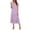 Purple, variant on Vivianyo HD Women's Wrap V-Neck Tiered Midi Dress, Short Ruffle Sleeve Solid Elastic Waist Loose Casual Summer Dresses for Women Vacation, Women's Purple, Sizes S-2XL