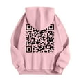 thumbnail image 4 of Hpapadks Hoodies for Women Code Printed Round Neck Streetwear Long Sleeve Hooded Sweatshirt for Women Pink S, 4 of 5