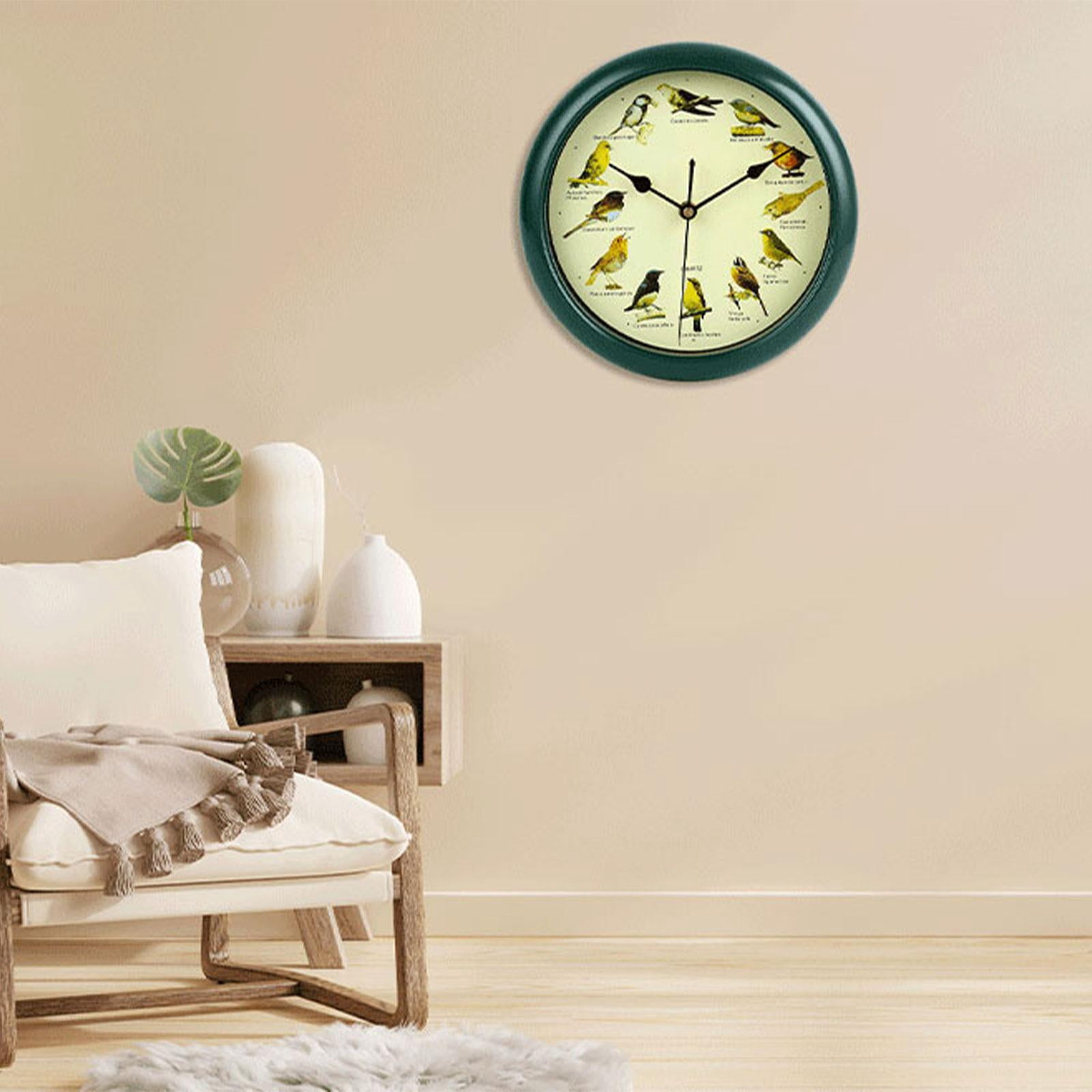 flameer Singing Bird Wall Clock Melody Clock Rustic Decorative Clock Modern Hanging Wall
