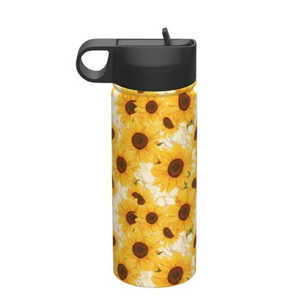 

Matuu Vintage Marble Pattern Sunflower for 18oz Durable Thermal Cups Keep Drinks Cold & Hot Insulated Coffee Mug with Lid (With Straw)