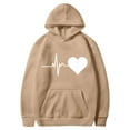 thumbnail image 4 of Dasayo Women Sweatshirts Women Hoodie Plus Size Long Sleeve Yellow Drawstring Heart Pocket Hoodies Tee Shirts Womens L, 4 of 4